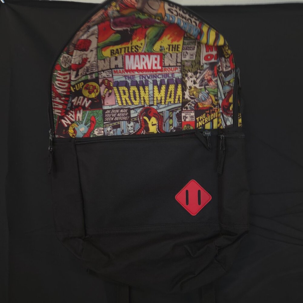 Marvel Comic Collage Flat Front Backpack Very Nice!